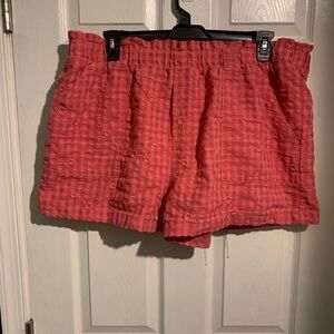 Time and Tru High Waist Pink Checkered Shorts